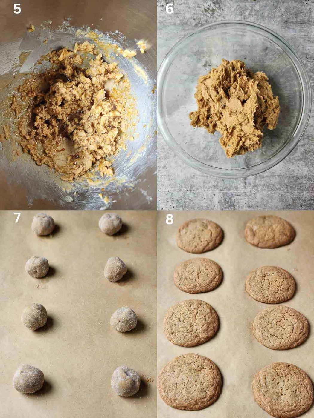 Four steps for making apple cider cookies.
