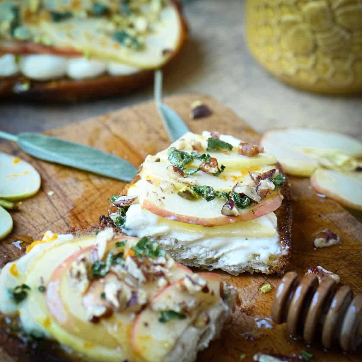 Apple Toast, plus Ricotta and Sage Honey