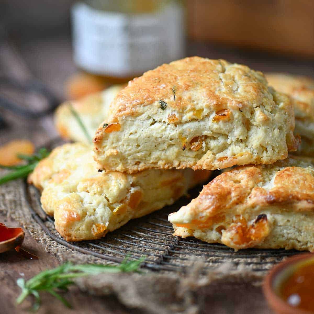 Apricot and Rosemary Scones