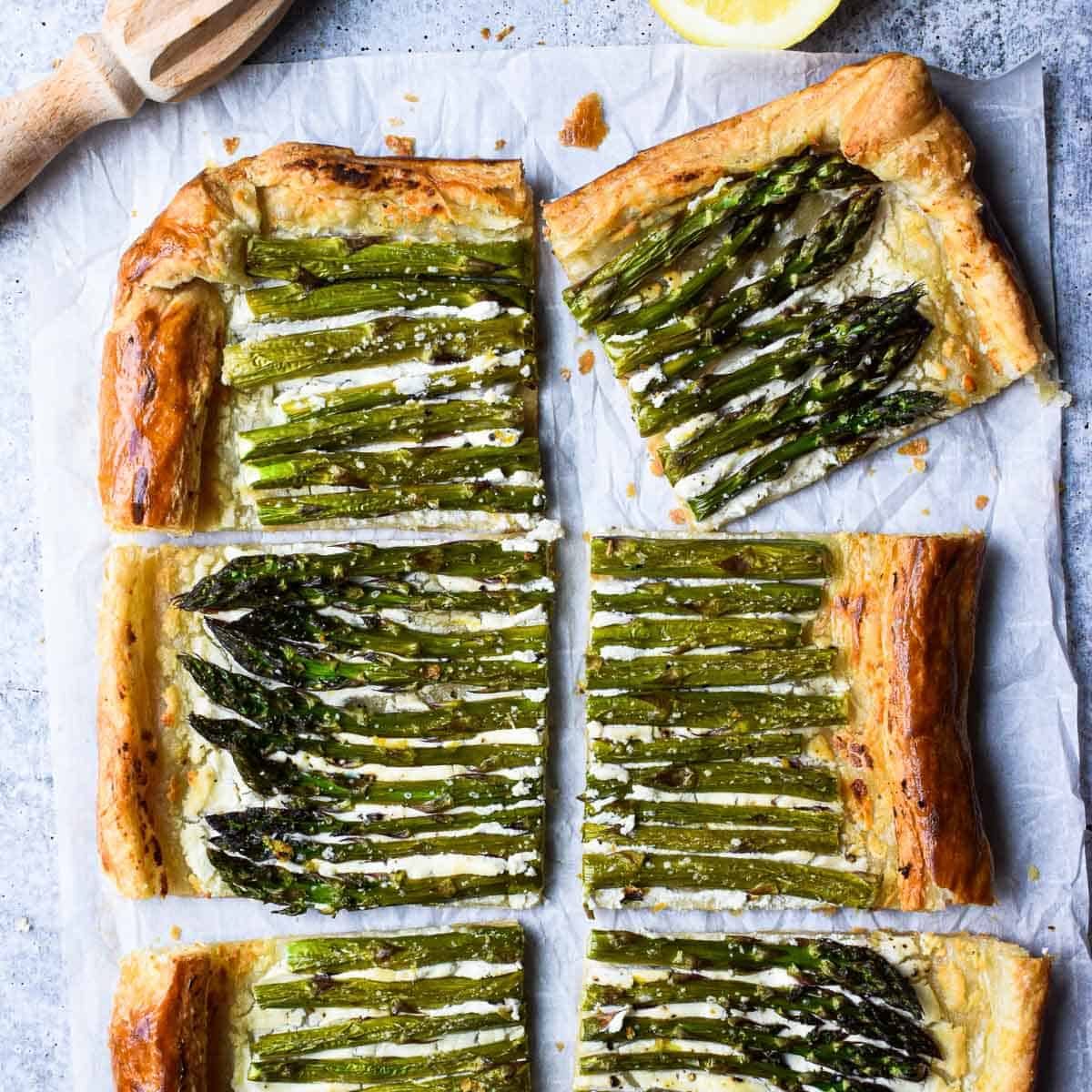 Asparagus Puff Pastry Tart, plus Whipped Goat Cheese