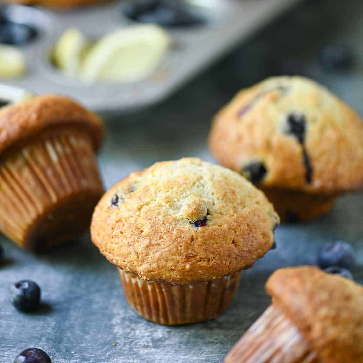 Bakery-Style Blueberry Lemon Muffins