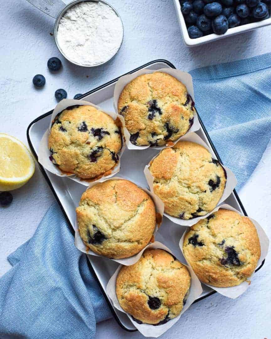 Bakery-Style Blueberry Lemon Muffins