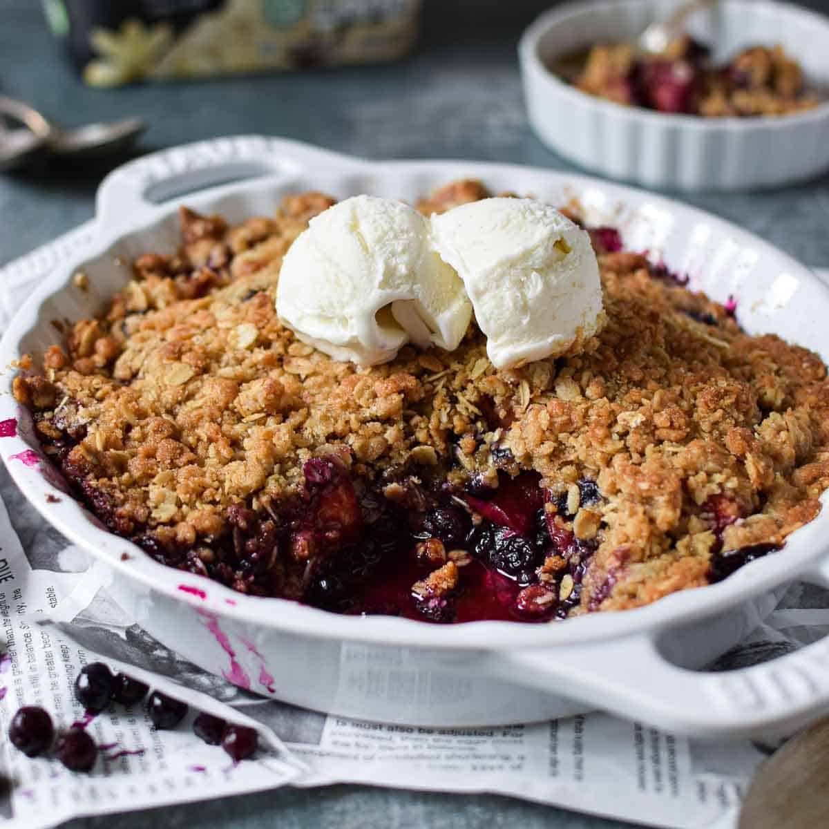 Wild Blueberry Crisp, plus Peaches