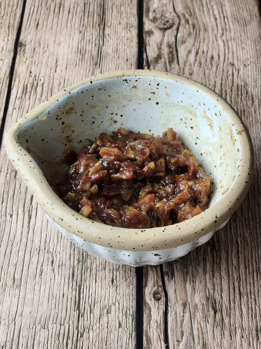 Soaked dates in a bowl.