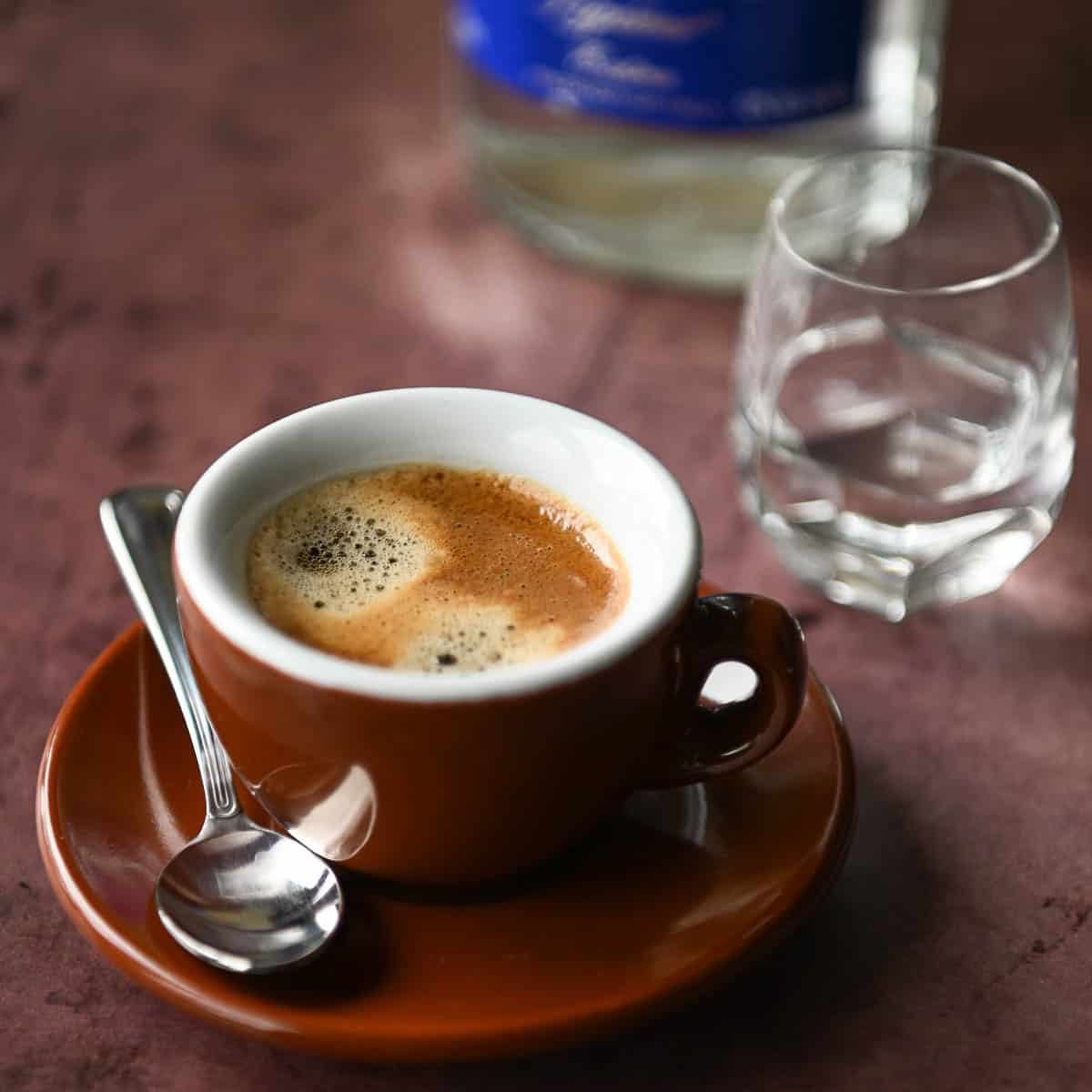 Caffè Corretto, Italian Coffee, plus Liquor