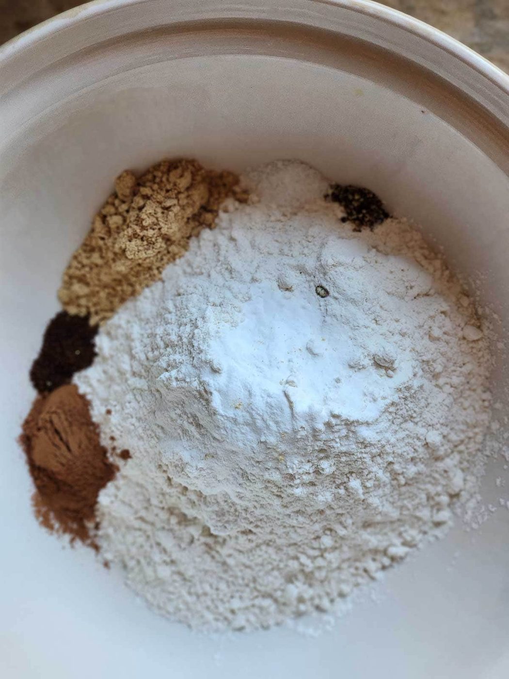 Dry ingredients for gingerbread loaf.