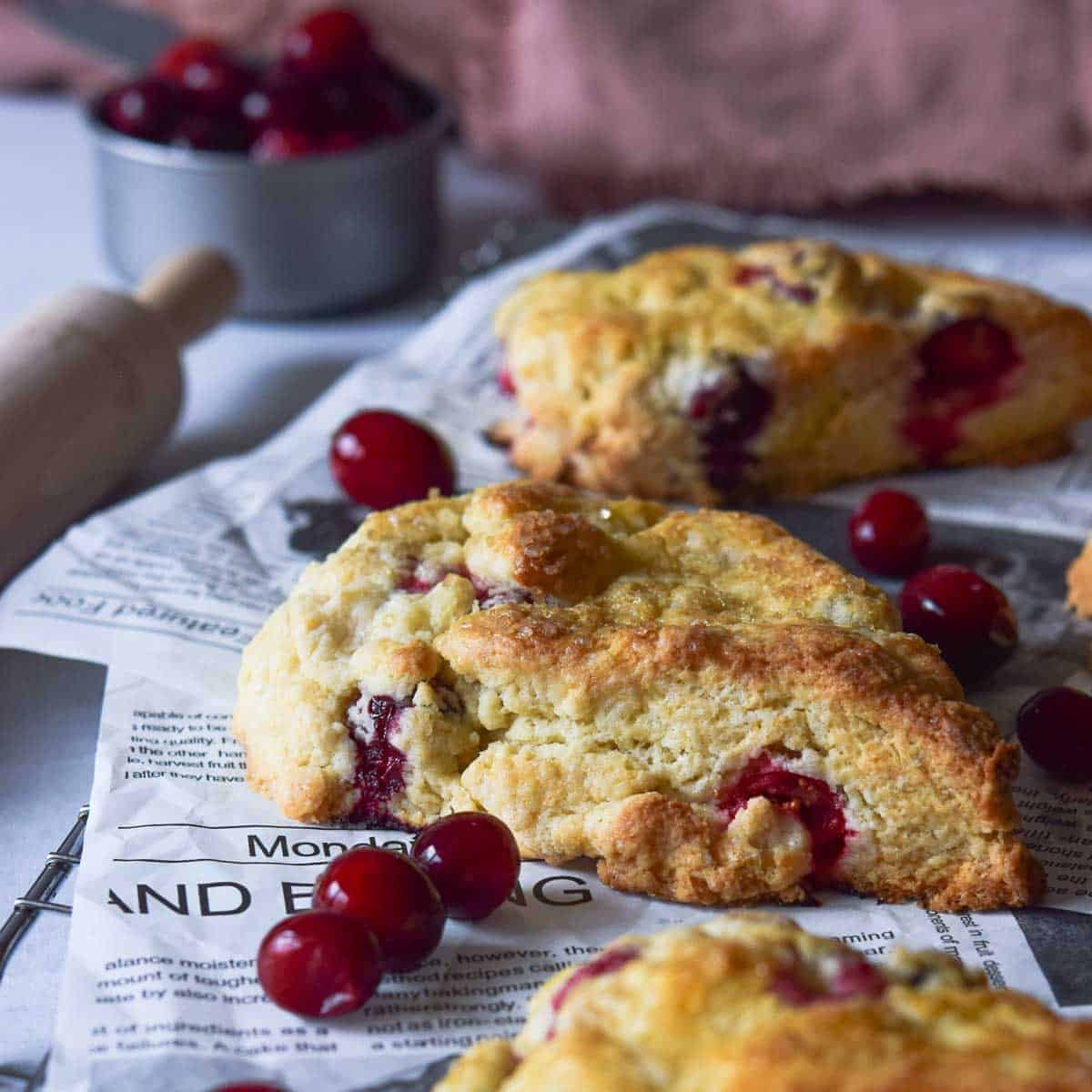 Cranberry Orange Cream Scones