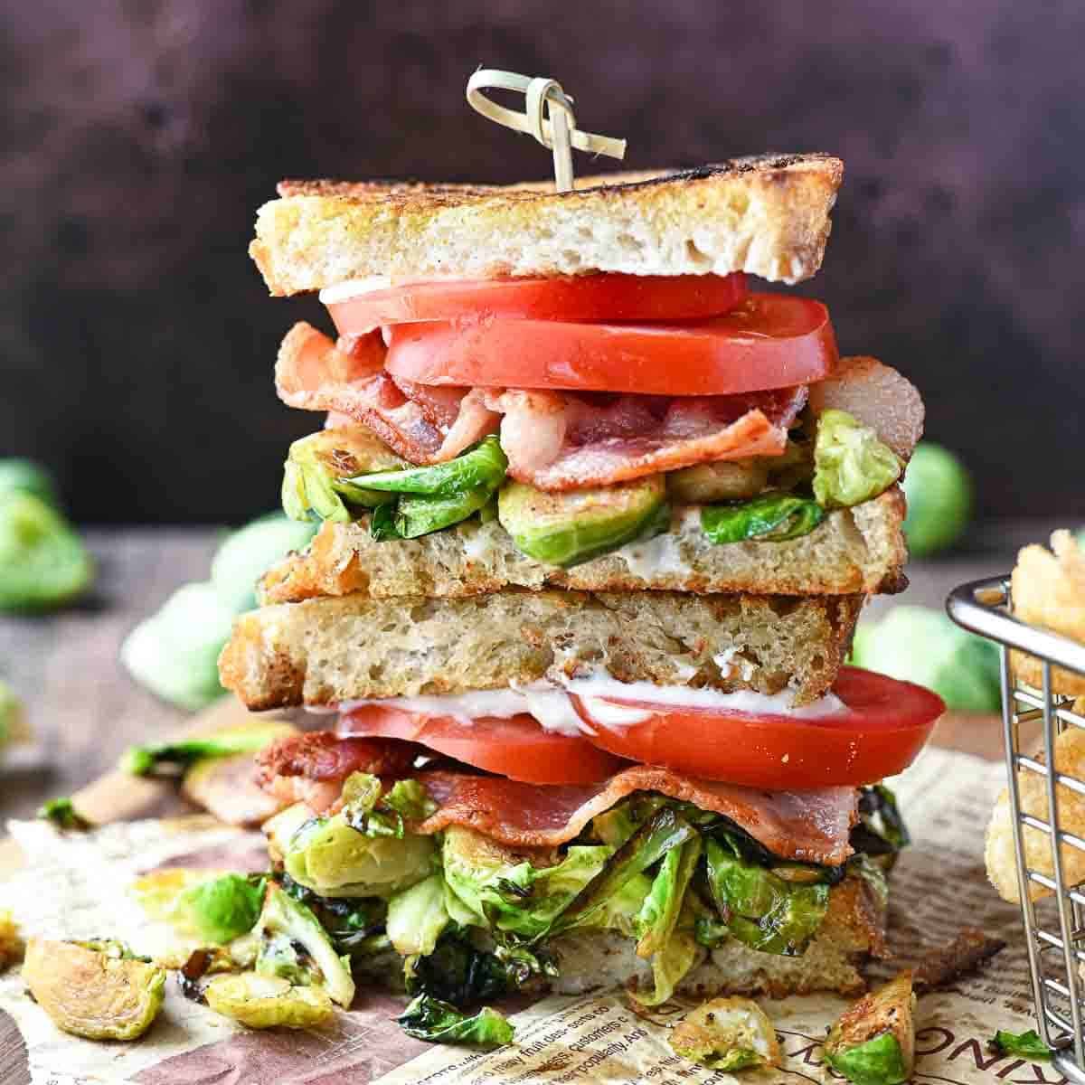 Crispy Brussel Sprout BLT Sandwich