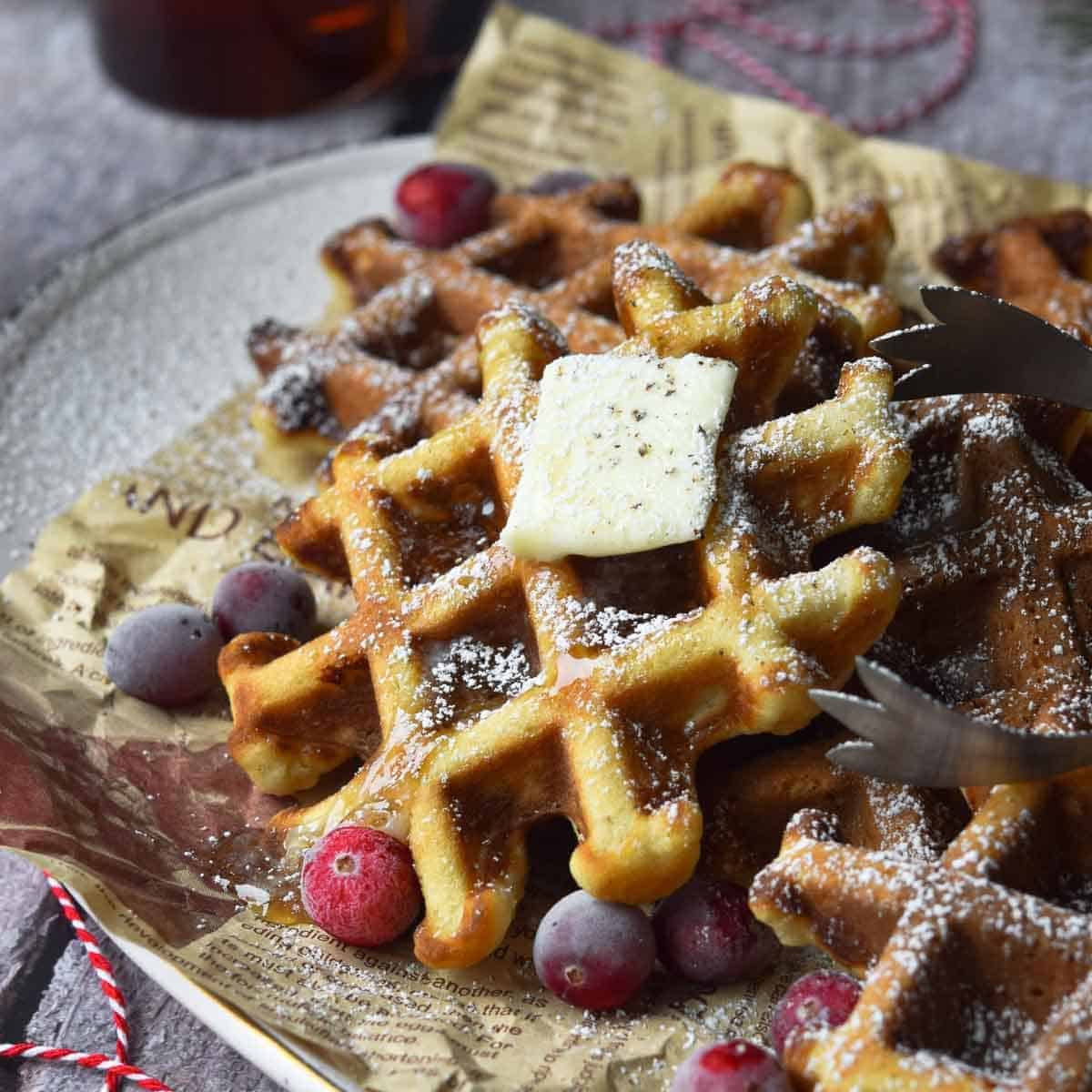 Spiced Eggnog Waffles