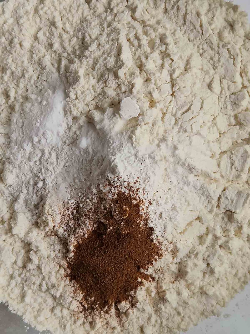 Dry ingredients for strawberry bread in a bowl.