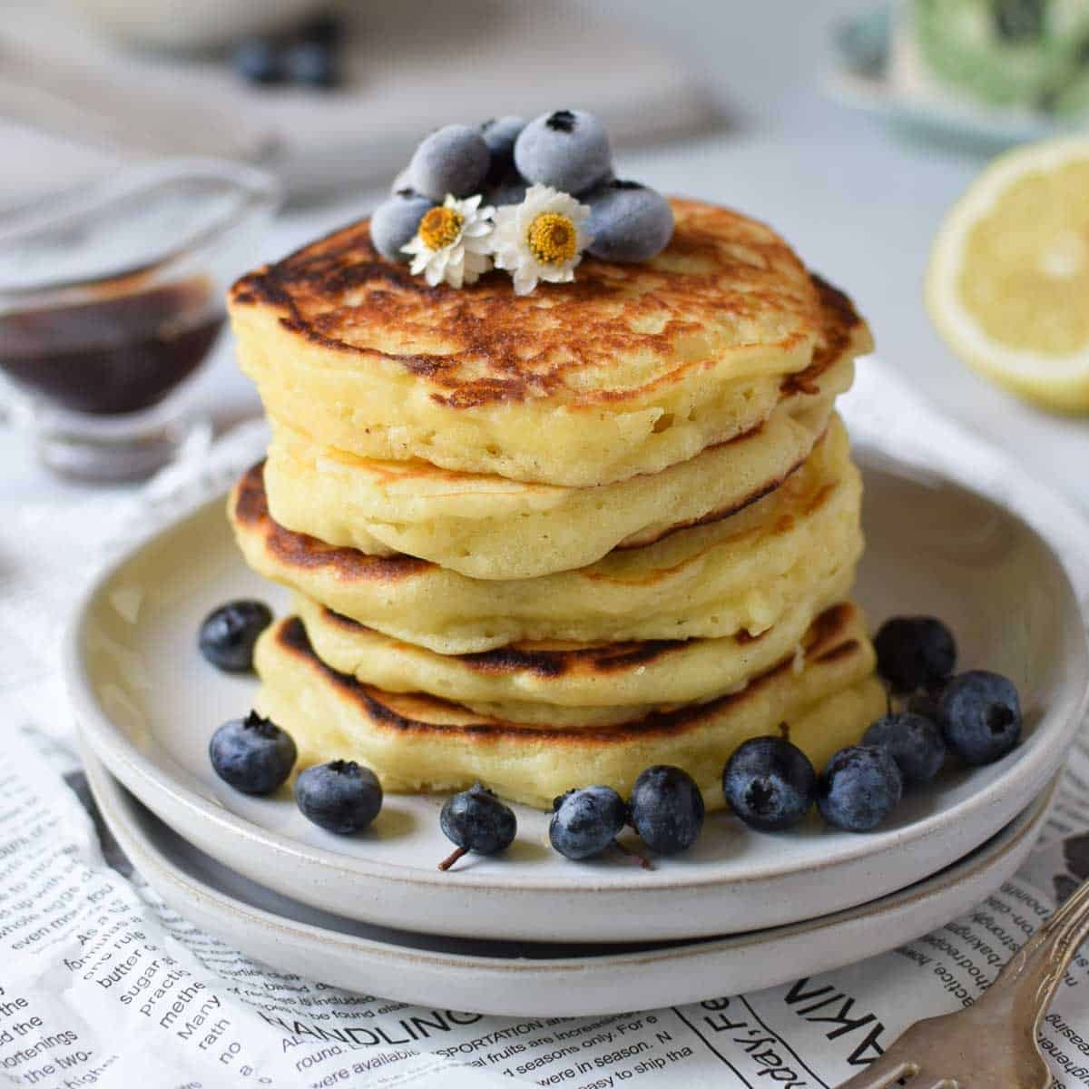 Lemon Mascarpone Pancakes
