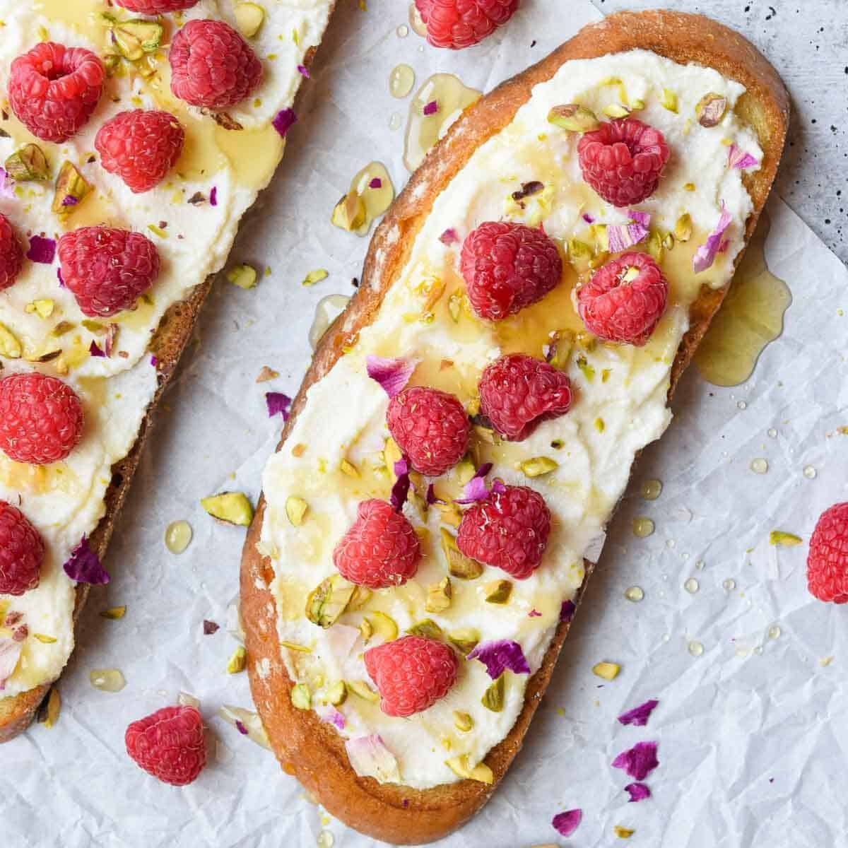Lemon Ricotta Raspberry Toast