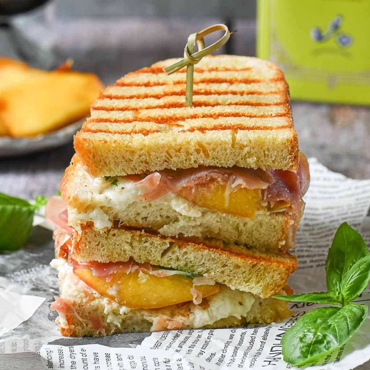 Peach, Prosciutto and Burrata Panini