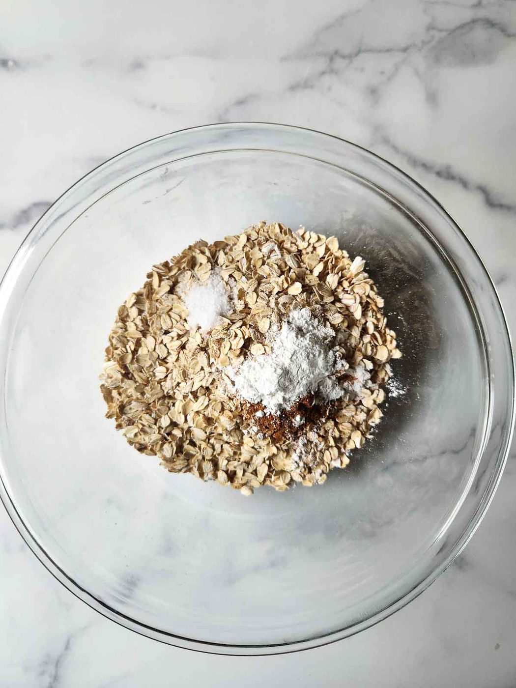 Dry ingredients for pecan pie oatmeal.