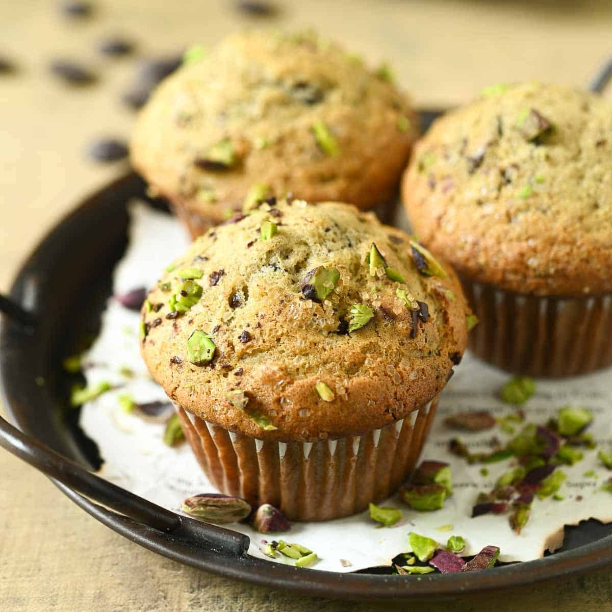 Pistachio Muffins, plus Chocolate Chips