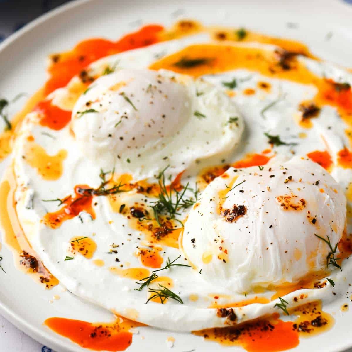 Poached Eggs, plus Chili Butter and Garlicky Yogurt