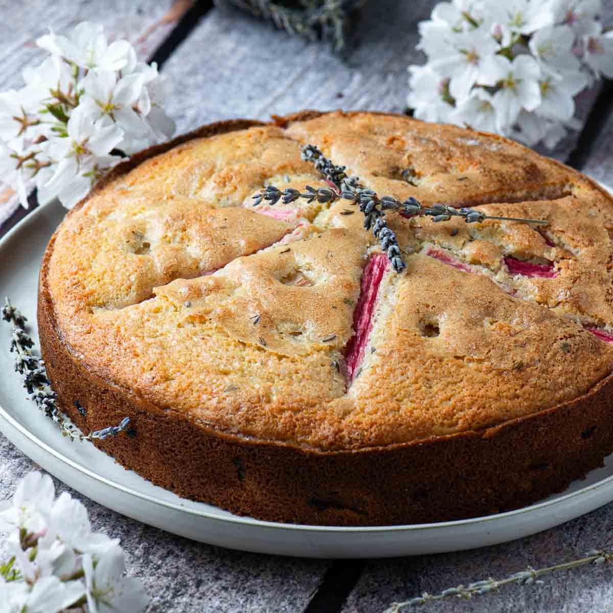 Rhubarb and Lavender Cake