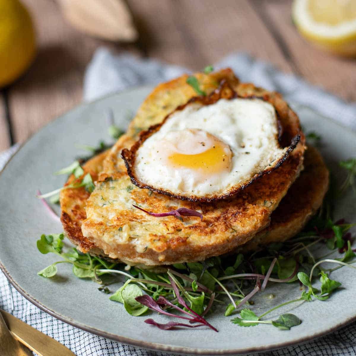Savory French Toast and Parmesan, Lemon & Herbs