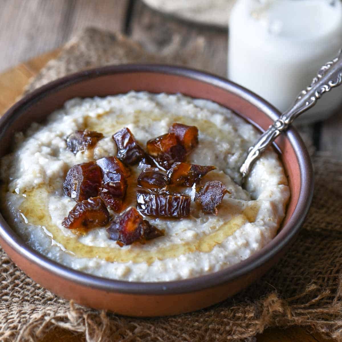 Scottish-Style Oatmeal, plus Dates and Honey