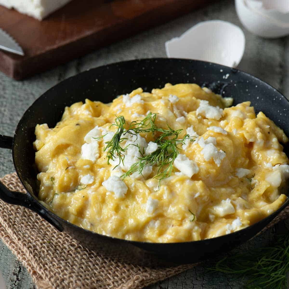 Scrambled Eggs and Feta and Dill