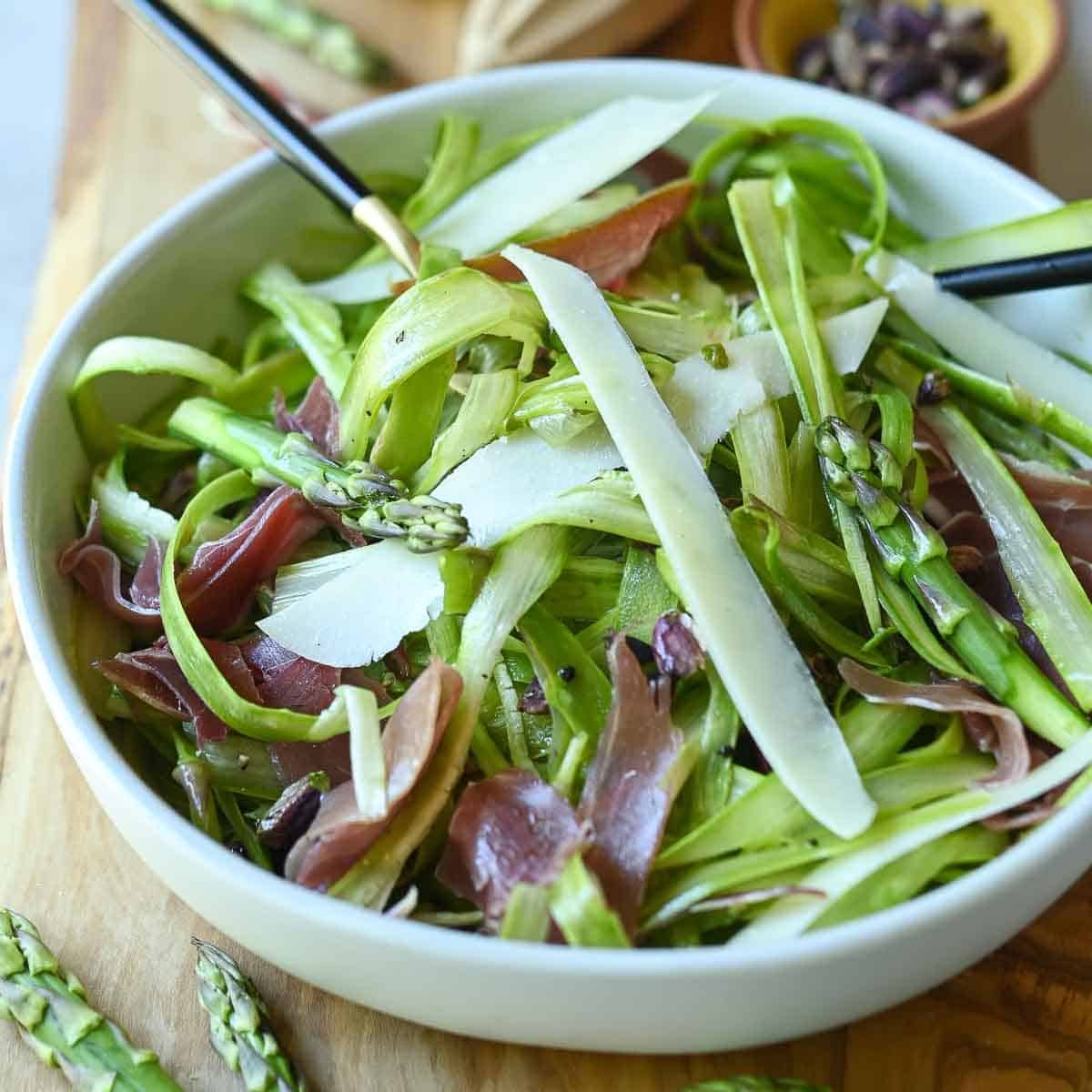 Shaved Asparagus Salad, plus Prosciutto