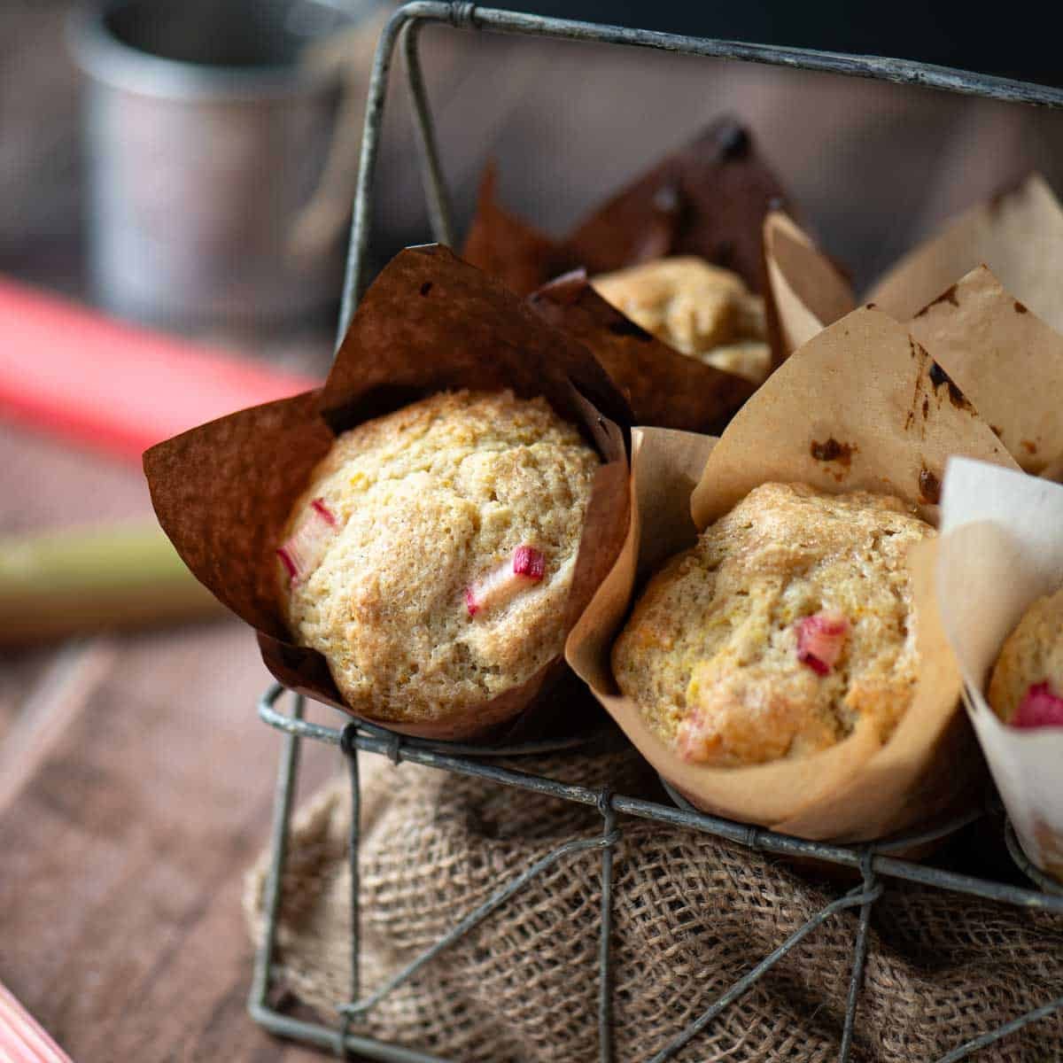 Sour Cream Rhubarb Muffins