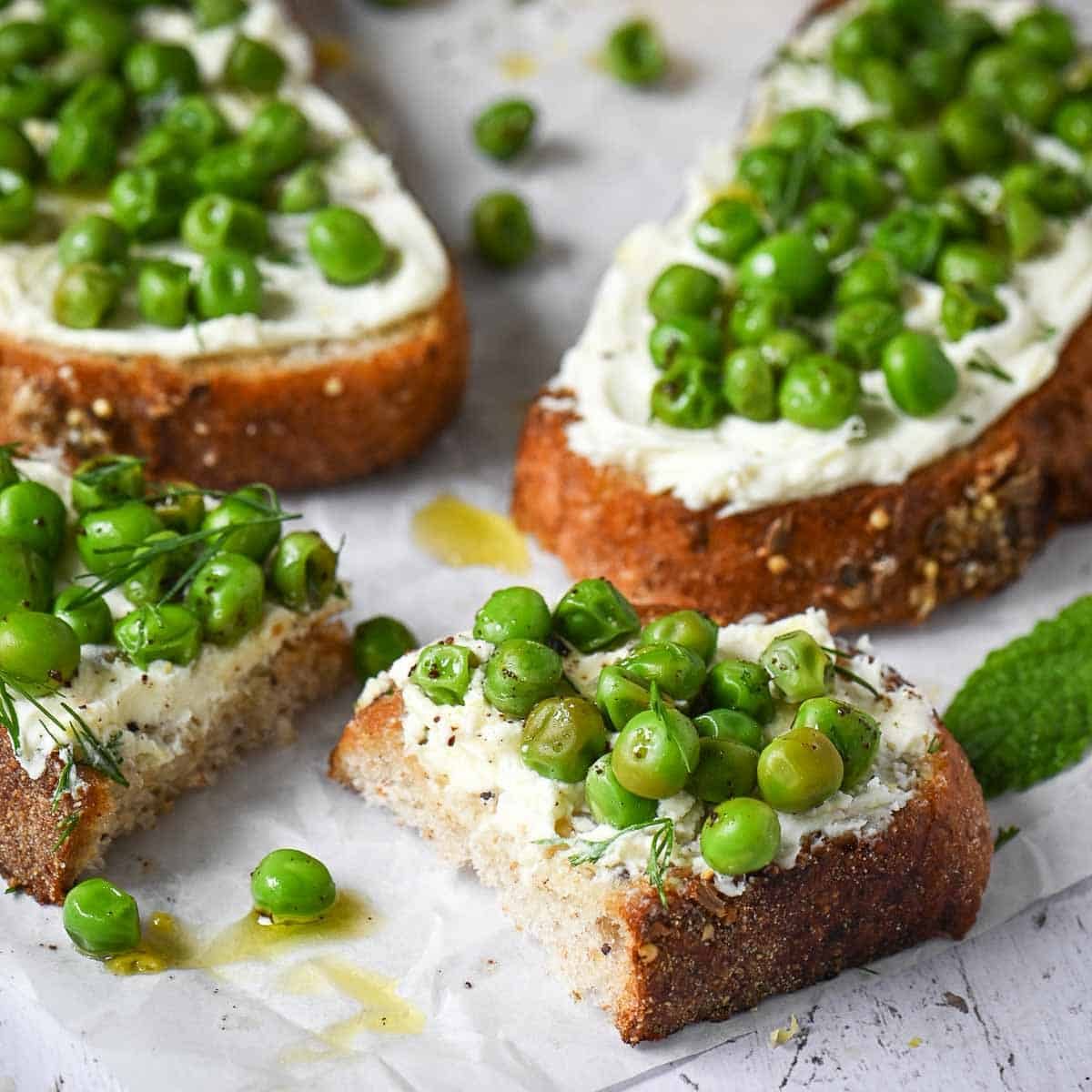 Spring Pea Toast and Mascarpone and Lemon