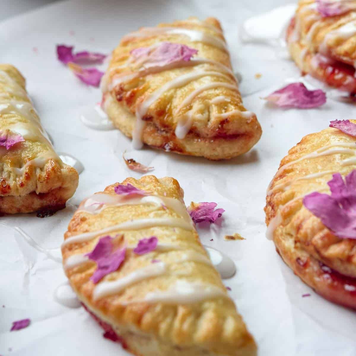 Strawberry Mini Pies, plus Rose Glaze