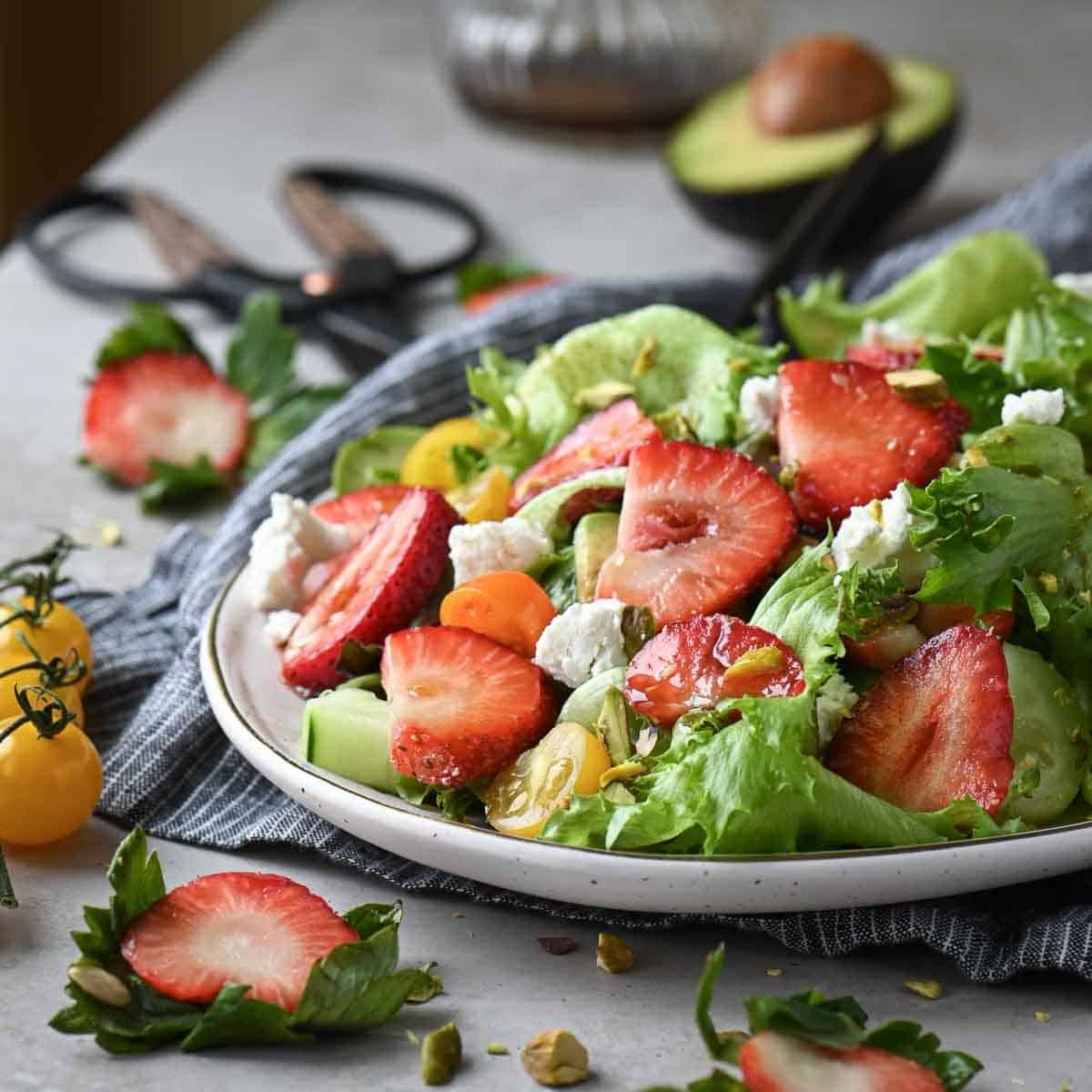 Strawberry Salad and Goat Cheese