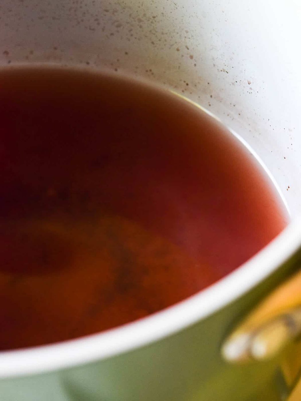 Liquid in a pot for pickling.