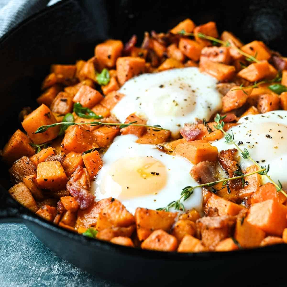 Sweet Potato Bacon Hash