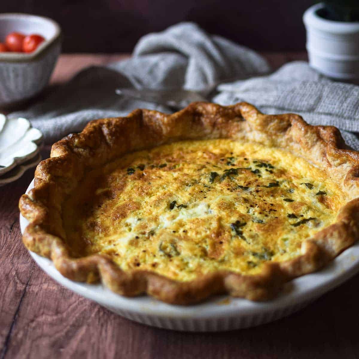 Feta Quiche and Tomatoes and Leeks