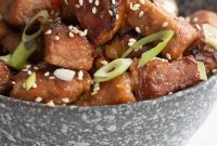 Keto Sticky Honey Garlic Pork Bites