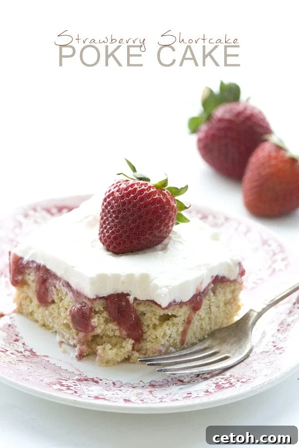 Low Carb Healthy Strawberry Poke Cake Recipe with THM Baking Blend