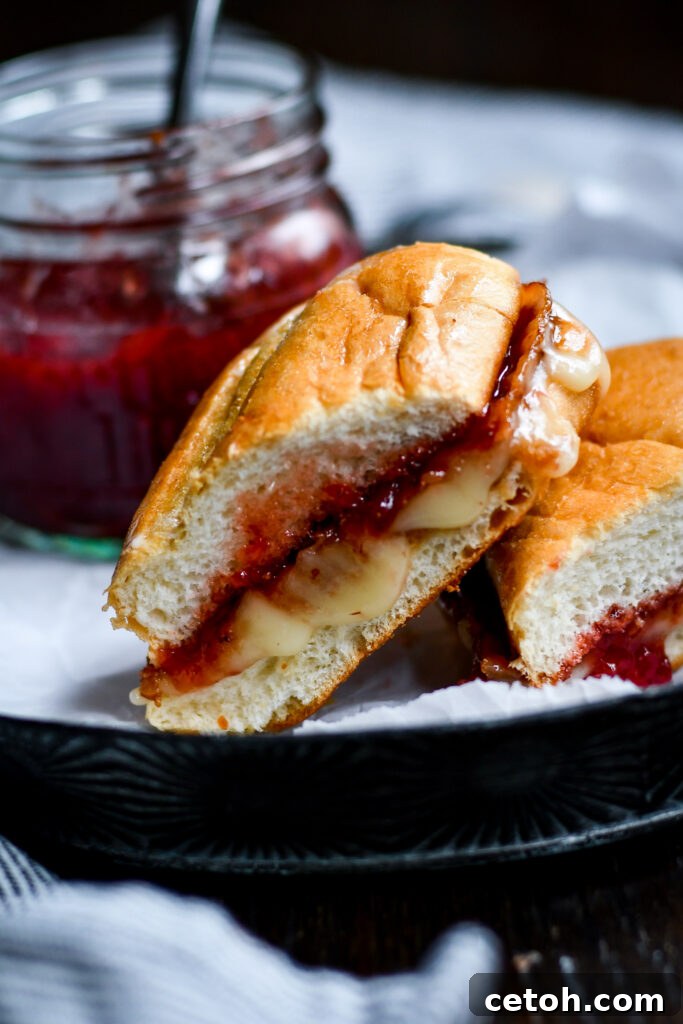 Love grilled cheese? You'll adore our Brie, Bacon, and Strawberry Jam version! A sweet, savory, and creamy delight.