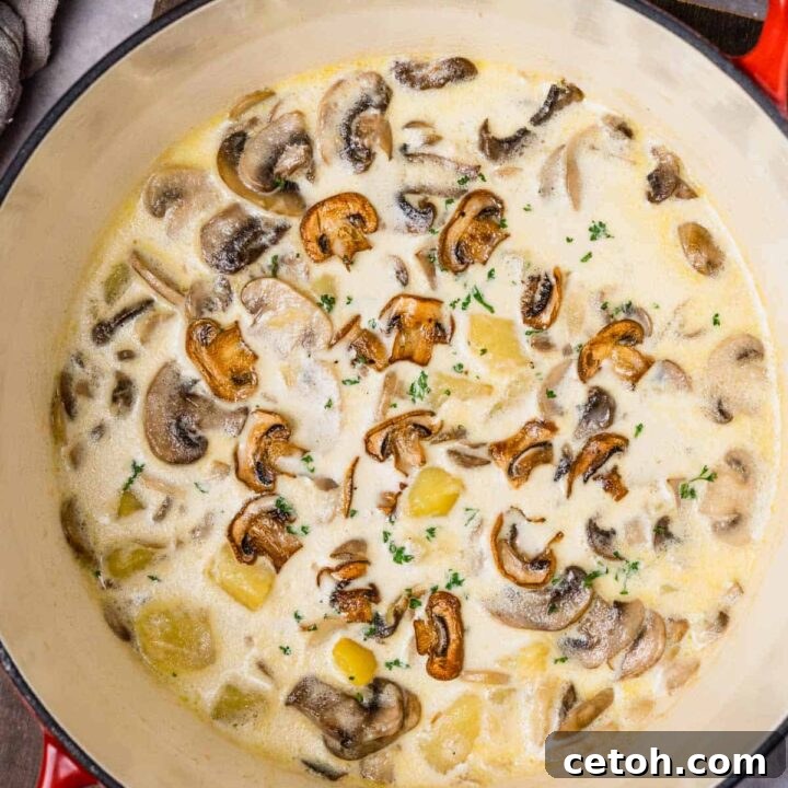 Creamy Potato Mushroom Soup (Gluten Free), a satisfying vegetarian option.