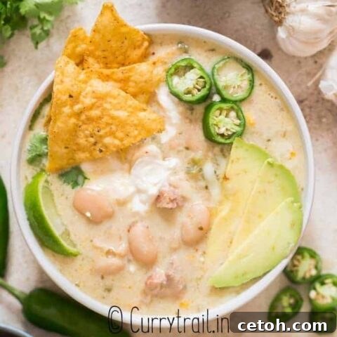 Creamy White Chicken Chili, a hearty family favorite.