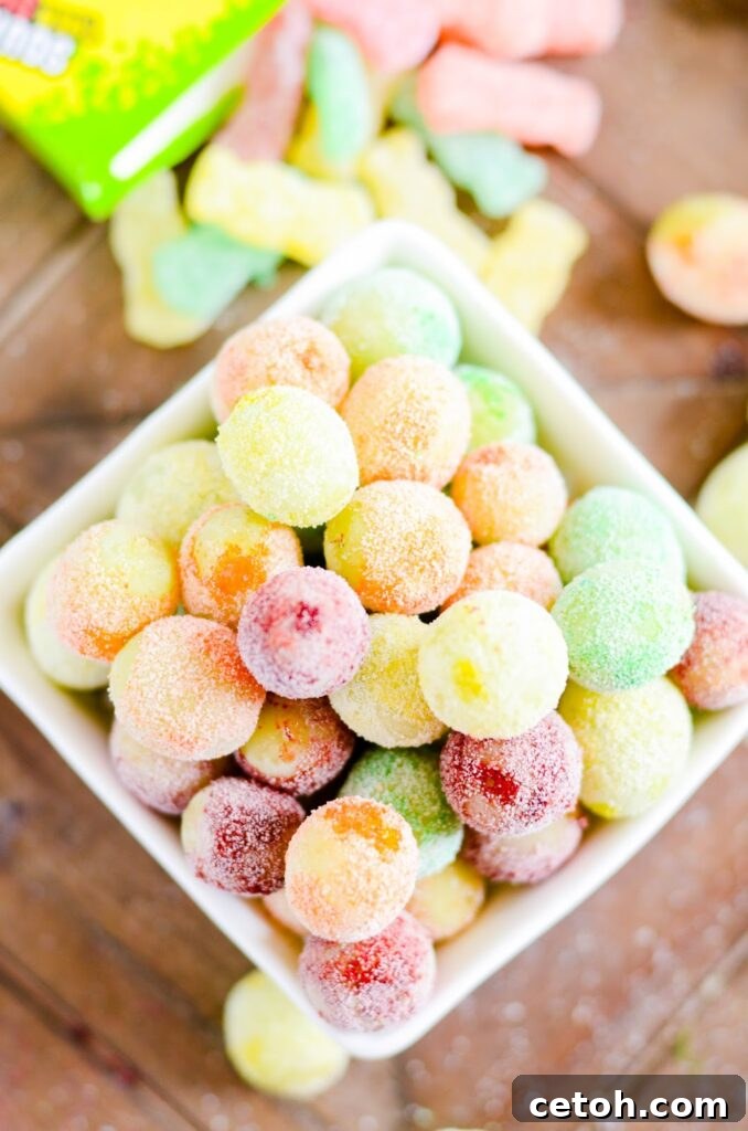 Beat the heat this summer by trying out our mouthwatering Sour Patch Frozen Grapes - a delightful combination of sour and sweet that will keep you coming back for more!