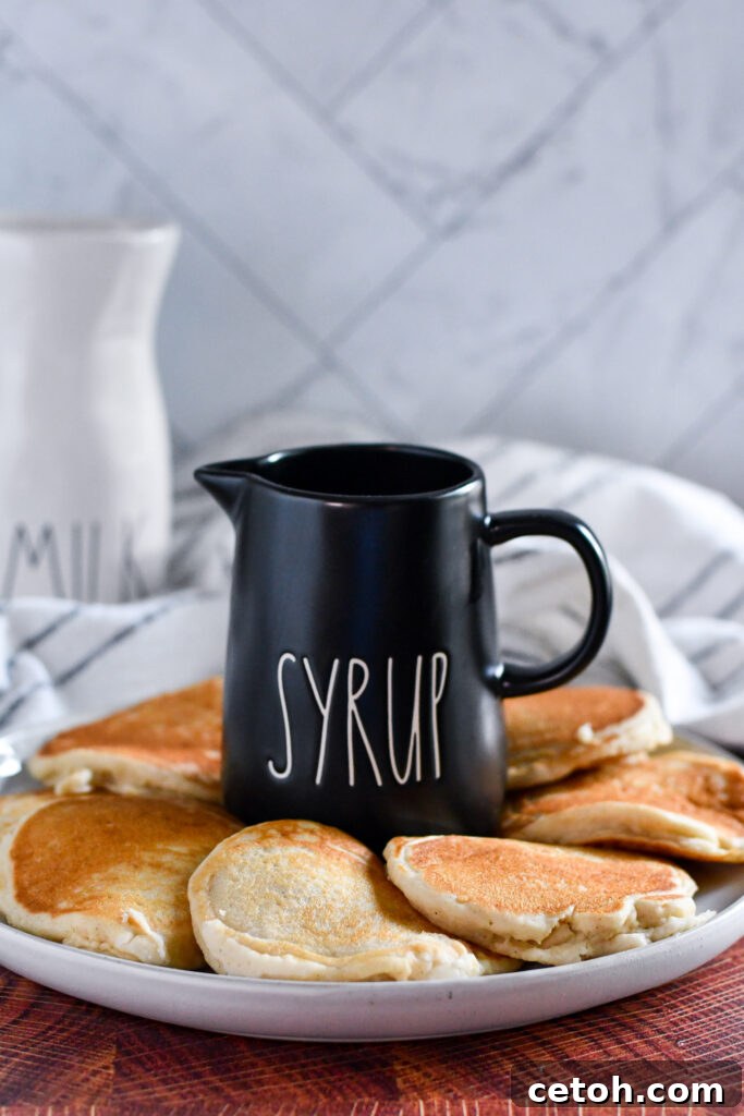 No eggs? No problem! These fluffy eggless pancakes are soft, golden, and made with simple pantry ingredients. Perfect for breakfast or brunch! Try them today. 🥞✨ #egglesspancakes #breakfastrecipes