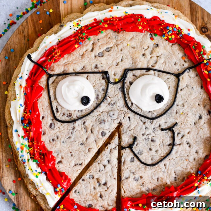 Touchdown Desserts: 15 Effortless Super Bowl Sweets 15 A festive cookie cake decorated with vibrant team-colored frosting and sprinkles, perfect for a Super Bowl party.