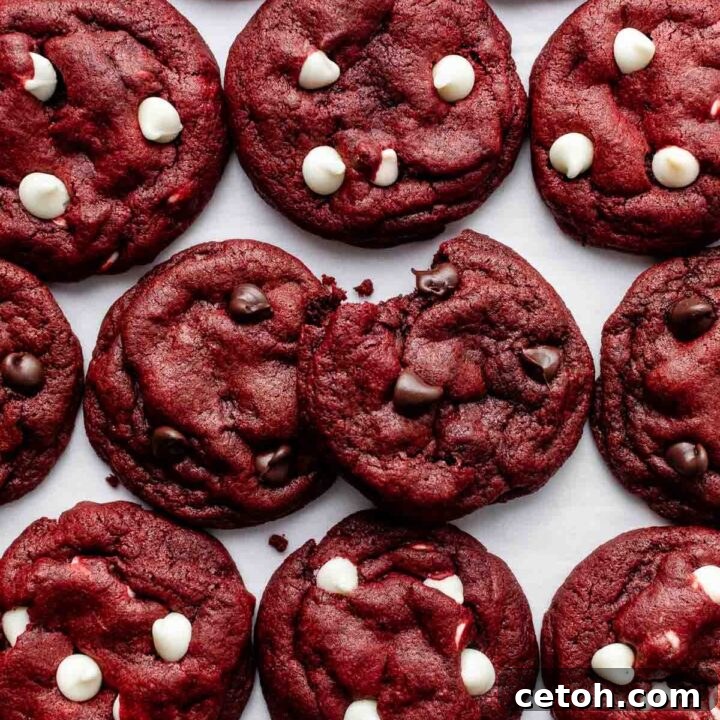 Red Velvet Chocolate Chip Cookies