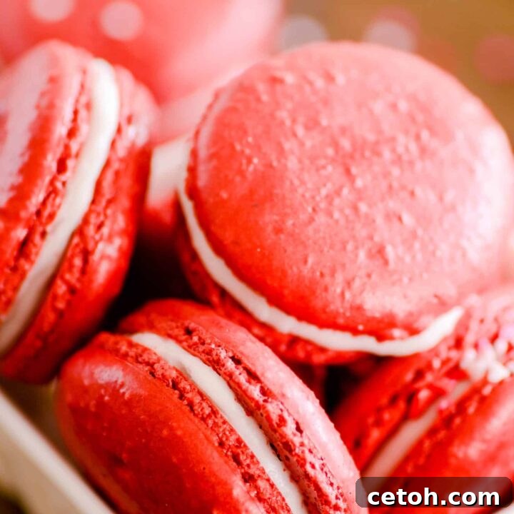 Easiest Ever Red Velvet French Macarons
