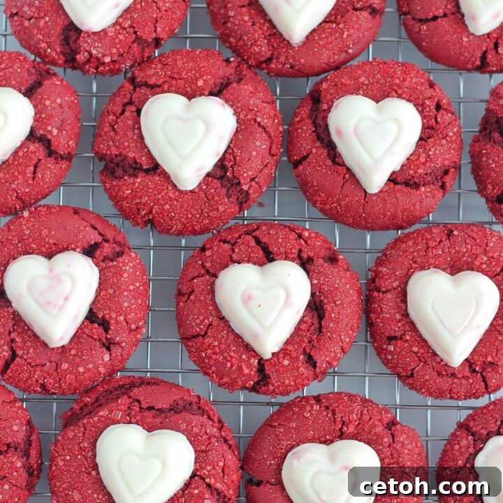Red Velvet Heart Cake Mix Cookies