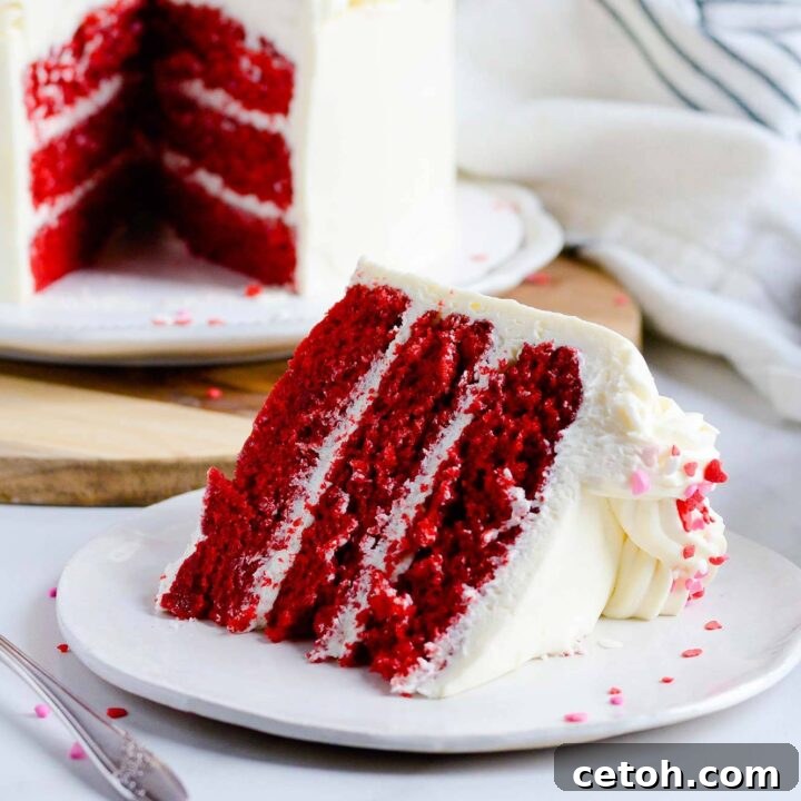 Red Velvet Cake with White Chocolate Frosting