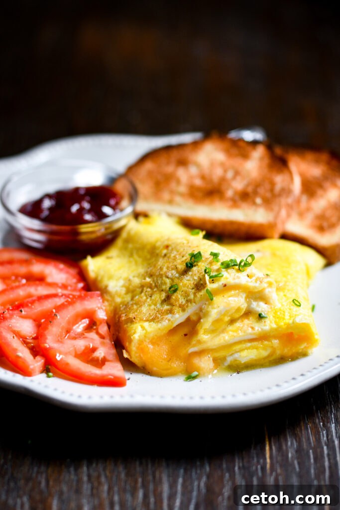 Gordon Ramsay's perfect cheese omelette offers a creamy, cheesy breakfast experience.