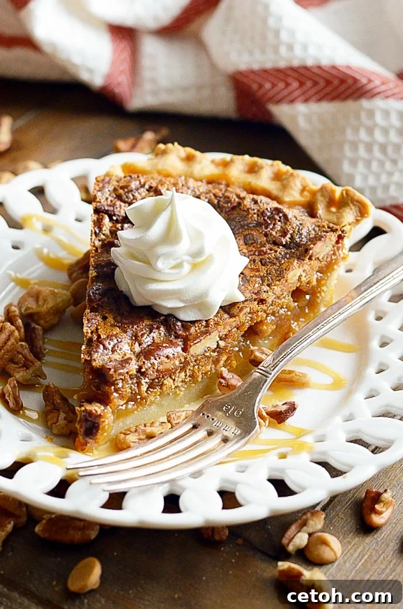 Buttery, gooey, and loaded with butterscotch flavor — this twist on pecan pie is perfect for Thanksgiving dessert tables!