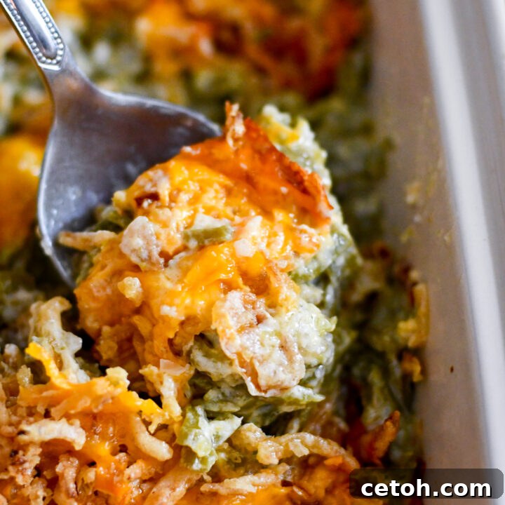 No more recipe stress! Our green bean casserole serves 12, making holiday cooking a breeze.