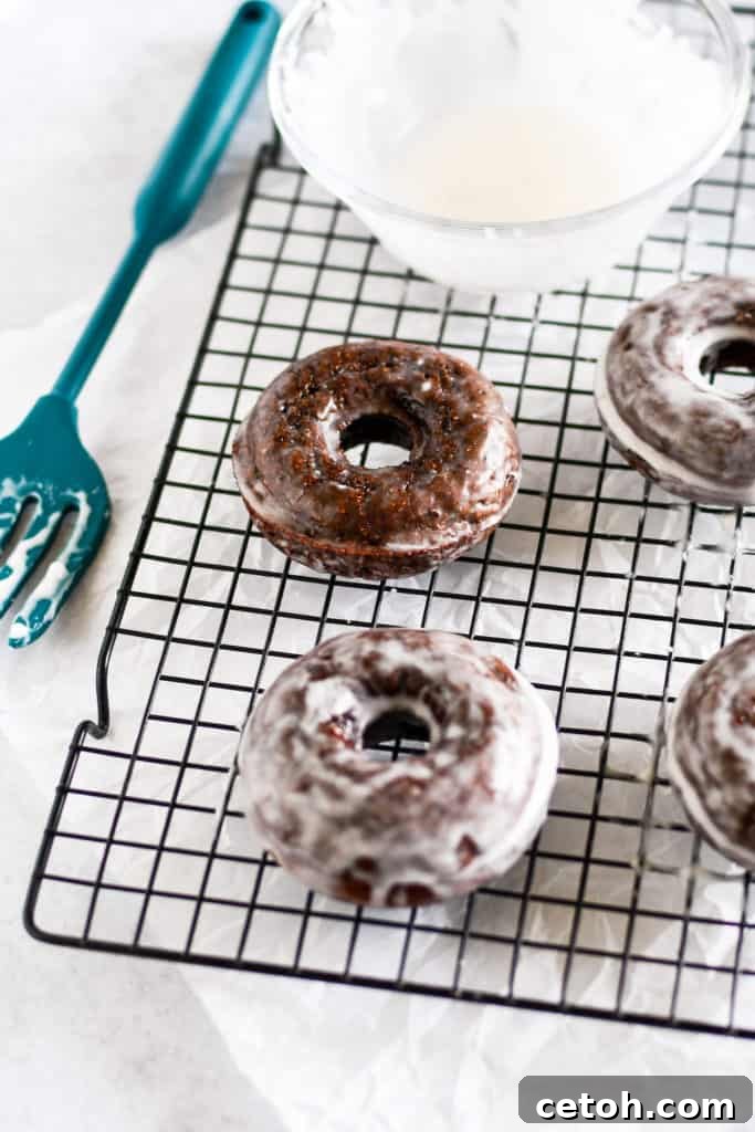 Guilt-Free Chocolate Protein Donuts 4 A selection of protein chocolate donuts arranged on a serving platter, showcasing their appealing presentation.