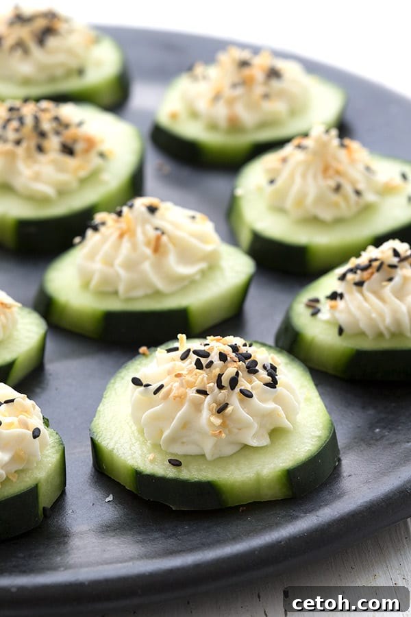 Keto Countdown Nibbles for New Year's Eve 3 A platter full of everything bagel cucumber bites