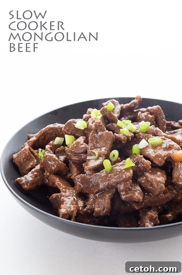 A rich and savory Slow Cooker Mongolian Beef dish, perfectly keto-friendly and served over cauliflower rice.